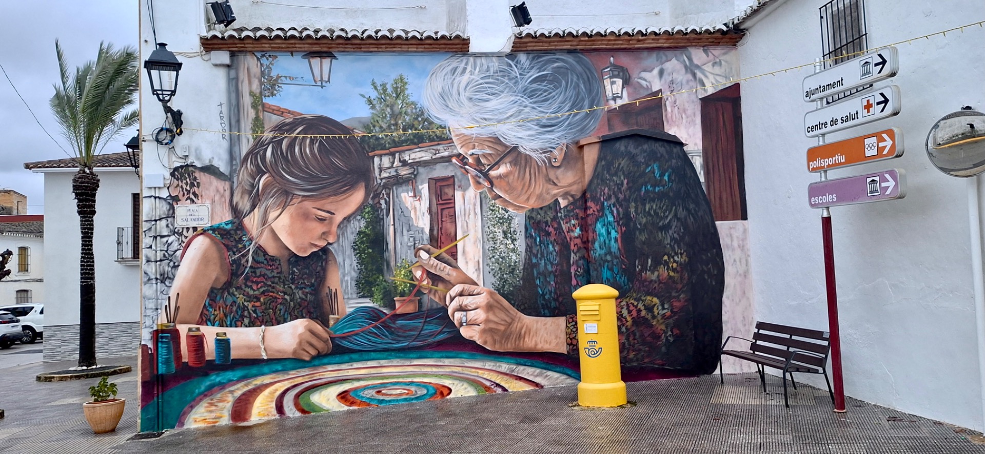 Muurschildering op de kerk van Els Poblets