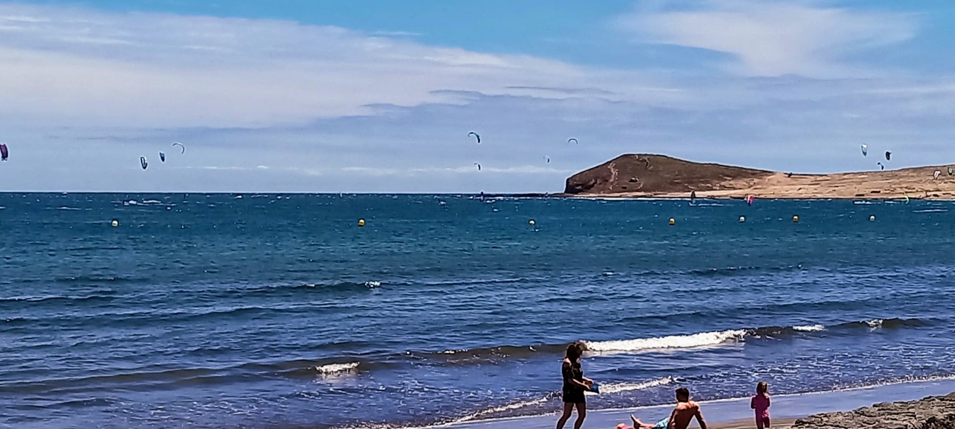 Kitesurfers in actie